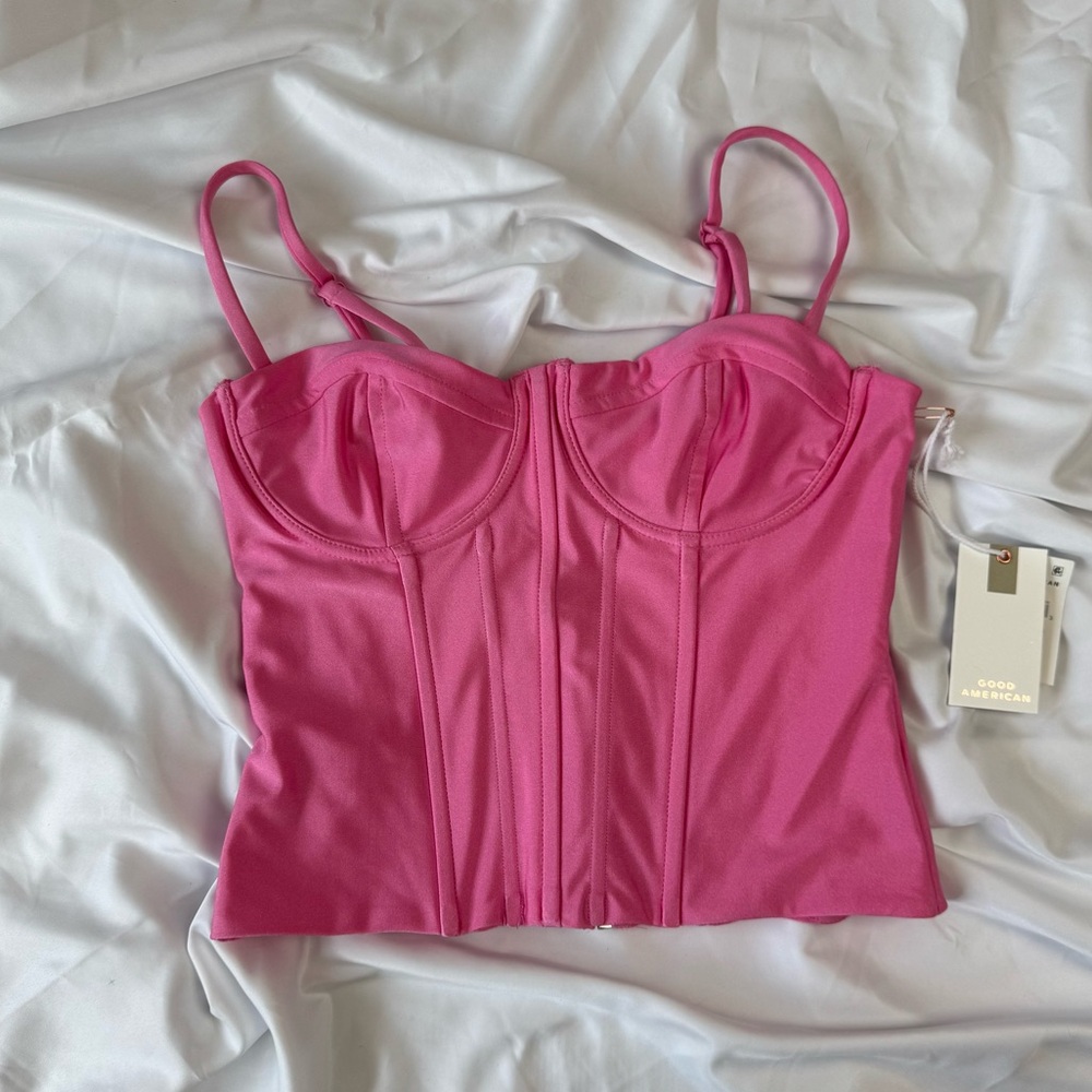 Good American Pink Bustier Camisole